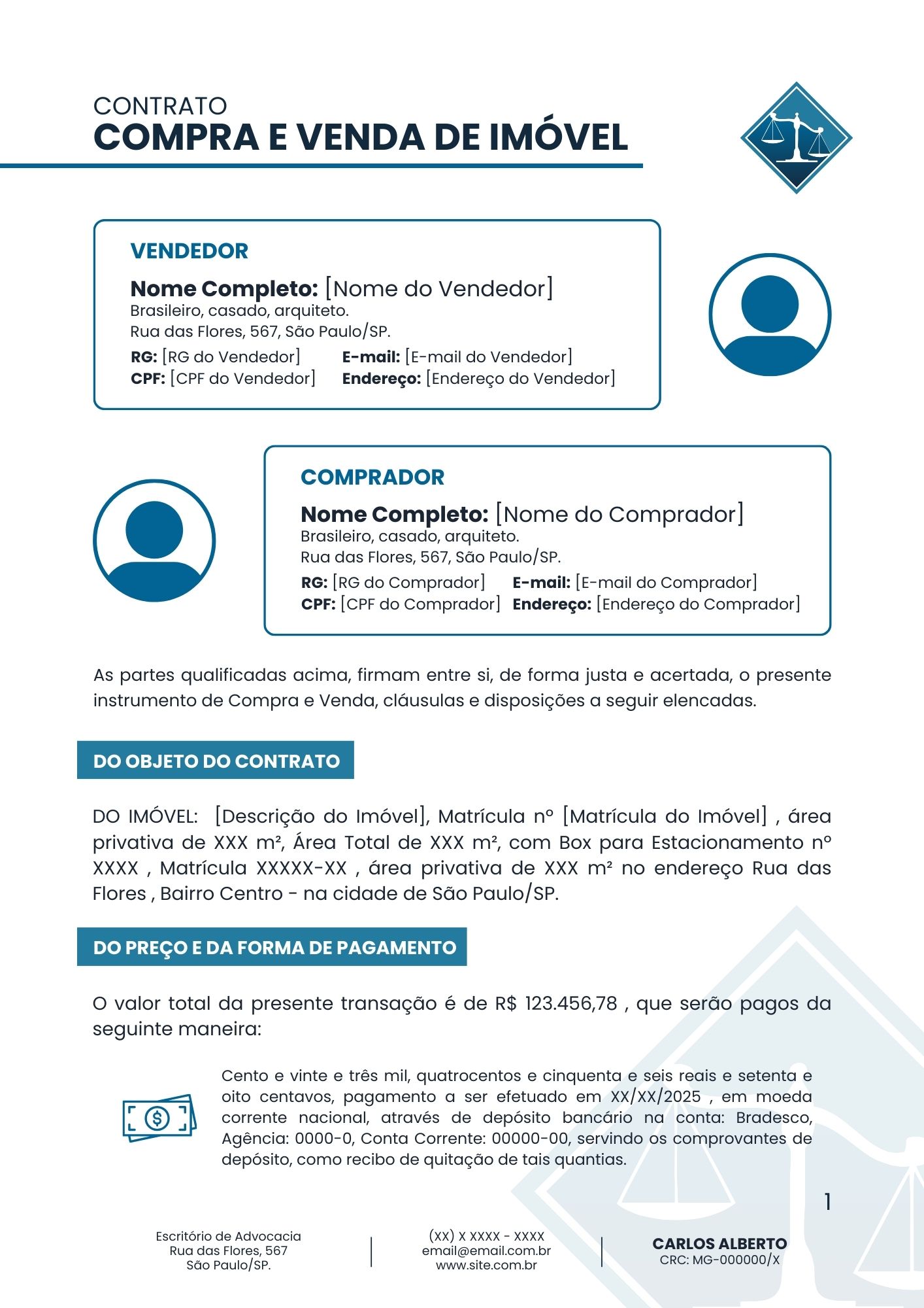 Contrato de Compra e Venda de Imóveis - Kit DigitaJus